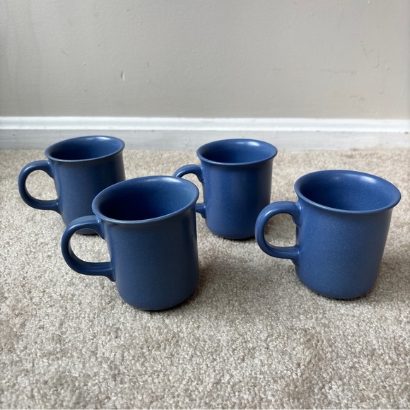 Dansk Mesa Sky Blue Set of 4 Tall Ceramic Coffee or Tea Mugs KW Portugal - Picture 2 of 9